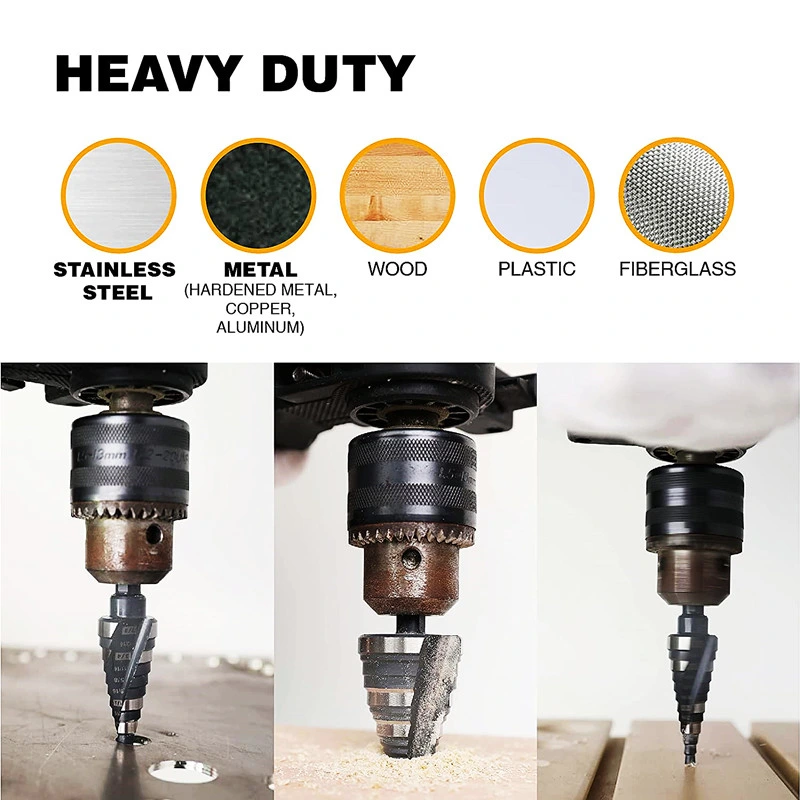 3/16 to 7/8 Inch Step Drill Bit, M2 HSS Spiral Grooved Step Bit for Stainless Steel